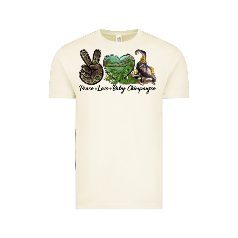 Leopard Peace Love Baby Chimpanzee Vintage Tee by LillyAllenDesigns | Teevron