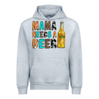 Heather Grey Mama Needs a Beer Urban Hoodie - CowCowDesign