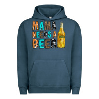 Pigment Midnight Navy Mama Needs a Beer Urban Hoodie - CowCowDesign