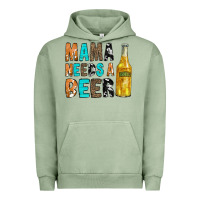 Pigment Oil Green Mama Needs a Beer Urban Hoodie - CowCowDesign