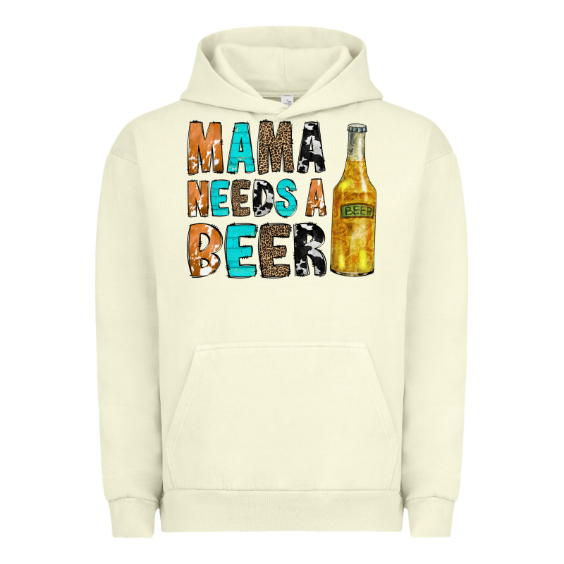 Mama Needs A Beer Urban Hoodie by CowCowDesign | Teevron
