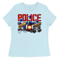 Baby Blue police mom Ladies Tee - Zillion Design Studio