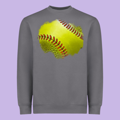 Leopard Softball Patch Heavyweight Sweatshirt Designed By Jasminsmagicworld