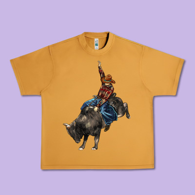 Western Rodeo Bullfighter Urban Heavy Tee Designed By Barkaloodesign