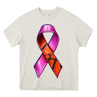 Cream Breast Cancer Ribbon Basketball Heavy Core Tee - texasbilliewilder
