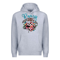 Heather Grey racing girl Premium Hoodie - JahusDesignShop