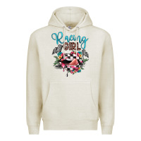 Oatmeal Heather racing girl Premium Hoodie - JahusDesignShop