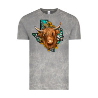 Cloud Rock Texas map long haired shaggy cow Vintage Tee - Jasminsmagicworld