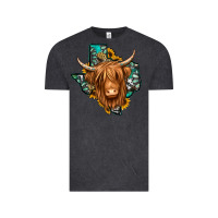 Vintage Black Texas map long haired shaggy cow Vintage Tee - Jasminsmagicworld
