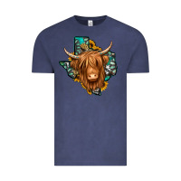 Vintage Denim Texas map long haired shaggy cow Vintage Tee - Jasminsmagicworld