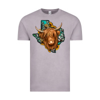 Vintage Zinc Texas map long haired shaggy cow Vintage Tee - Jasminsmagicworld