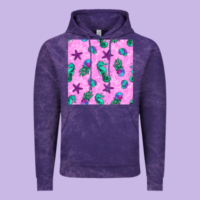 Summer Ocean Seamless Pattern Vintage Hoodie Designed By Bundleandbundleshop