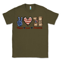 Army Green Peace Love America Classic Tee - Jasminsmagicworld
