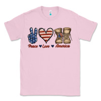 Bubblegum Pink Peace Love America Classic Tee - Jasminsmagicworld