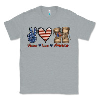 Heather Grey Peace Love America Classic Tee - Jasminsmagicworld