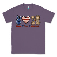 Lavender Peace Love America Classic Tee - Jasminsmagicworld