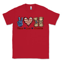 Red Peace Love America Classic Tee - Jasminsmagicworld