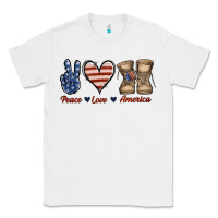 White Peace Love America Classic Tee - Jasminsmagicworld
