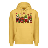Antique Gold Christmas coffee cups Premium Hoodie - texasbilliewilder