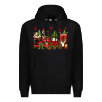 Black Christmas coffee cups Premium Hoodie - texasbilliewilder