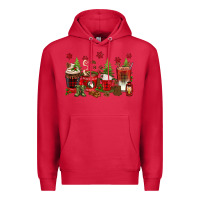 Cardinal Christmas coffee cups Premium Hoodie - texasbilliewilder