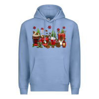 Colony Blue Christmas coffee cups Premium Hoodie - texasbilliewilder