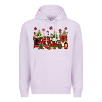Lilac Christmas coffee cups Premium Hoodie - texasbilliewilder
