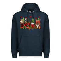 Navy Christmas coffee cups Premium Hoodie - texasbilliewilder
