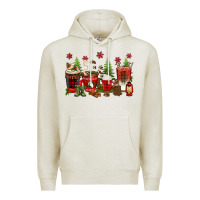 Oatmeal Heather Christmas coffee cups Premium Hoodie - texasbilliewilder