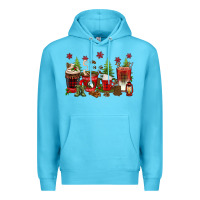 Ocean Blue Christmas coffee cups Premium Hoodie - texasbilliewilder