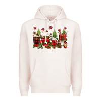 Pale Pink Christmas coffee cups Premium Hoodie - texasbilliewilder