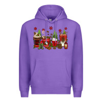 Purple Christmas coffee cups Premium Hoodie - texasbilliewilder