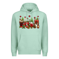 Seafoam Christmas coffee cups Premium Hoodie - texasbilliewilder