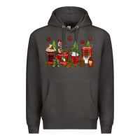 Smoke Christmas coffee cups Premium Hoodie - texasbilliewilder