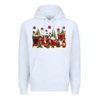 White Christmas coffee cups Premium Hoodie - texasbilliewilder
