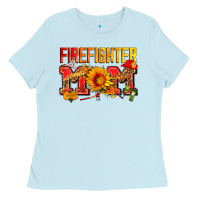Baby Blue firefighter mom Ladies Tee - Zillion Design Studio