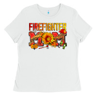 White firefighter mom Ladies Tee - Zillion Design Studio