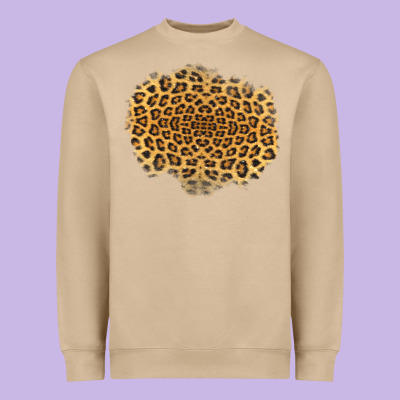 Leopard Patch Heavyweight Sweatshirt Designed By Jasminsmagicworld