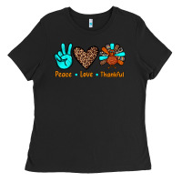 Black peace love thankful Ladies Tee - JahusDesignShop