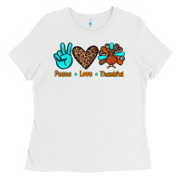 White peace love thankful Ladies Tee - JahusDesignShop