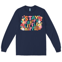 Navy stay trippy little hippie Long Sleeve Tee - MaliasSmallBusiness