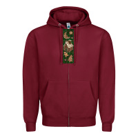 Burgundy christmas pen wraps Zipper Hoodie - BundleAndBundleShop