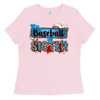 Bubblegum Pink baseball sister with leopard Ladies Tee - Zillion Design Studio