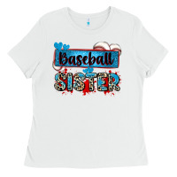 White baseball sister with leopard Ladies Tee - Zillion Design Studio