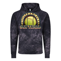 Cloud Black softball rainbow Vintage Hoodie - JahusDesignShop