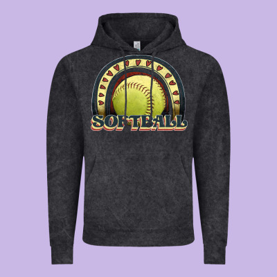 Softball Rainbow Vintage Hoodie Designed By Jahusdesignshop