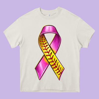 Breast Cancer Ribbon Softball Heavy Core Tee Designed By Texasbilliewilder