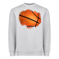 Heather Grey leopard basketball patch Heavyweight Sweatshirt - Jasminsmagicworld