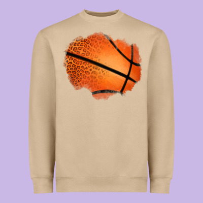 Leopard Basketball Patch Heavyweight Sweatshirt Designed By Jasminsmagicworld