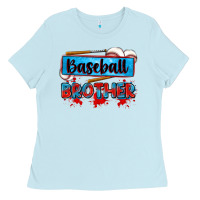 Baby Blue baseball brother Ladies Tee - Zillion Design Studio